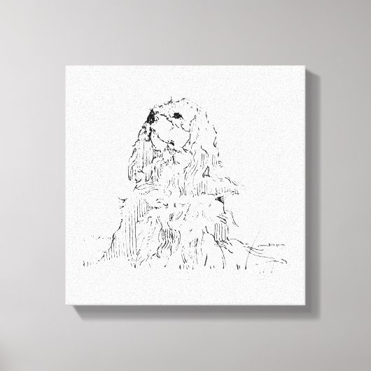 Cavalier King Charles Spaniel, Minimalistische Kun Canvas Afdruk (Voorkant)