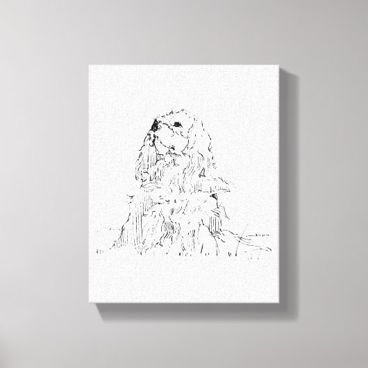 Cavalier King Charles Spaniel, Minimalistische Kun Canvas Afdruk (Voorkant)