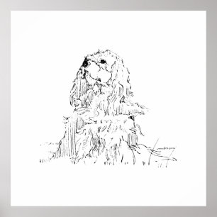 Cavalier King Charles Spaniel, Minimalistische Kun Poster