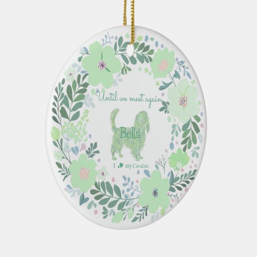 Cavalier King Charles Spaniel - Mint Green Custom Keramisch Ornament (Rechts)