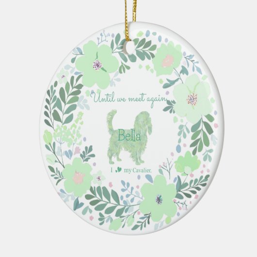 Cavalier King Charles Spaniel - Mint Green Custom Keramisch Ornament (Links)