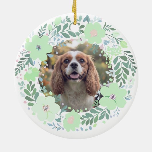 Cavalier King Charles Spaniel - Mint Green Custom Keramisch Ornament (Achterkant)