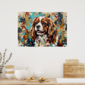 Cavalier King Charles Spaniel Mixed Media Collage Poster (Keuken)