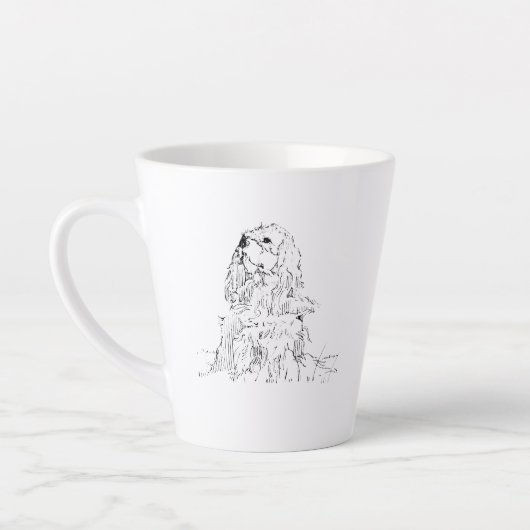 Cavalier King Charles Spaniel mok, Minimalistische Latte Mok (Links)