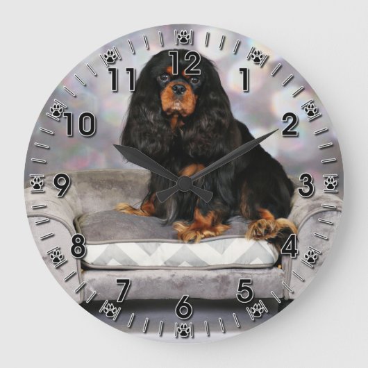 Cavalier King Charles Spaniel - Mokken Grote Klok (Voorkant)