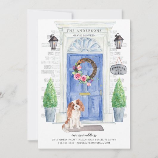 Cavalier King Charles Spaniel Moving Announement Kaart (Voorkant)