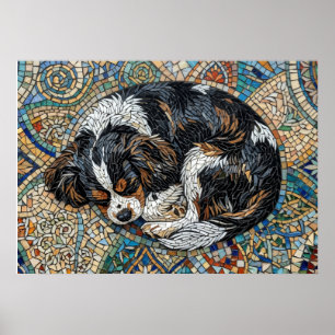 Cavalier King Charles Spaniel Mozaïek Mandala Post Poster