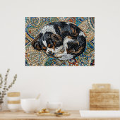 Cavalier King Charles Spaniel Mozaïek Mandala Post Poster (Keuken)