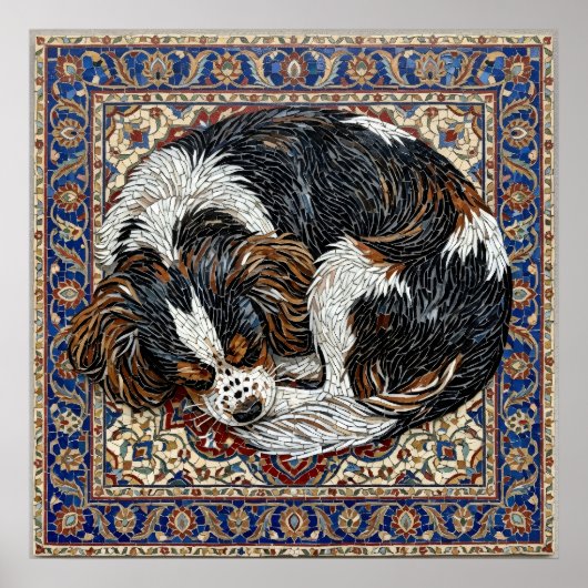 Cavalier King Charles Spaniel Mozaïek Poster | Per (Voorkant)