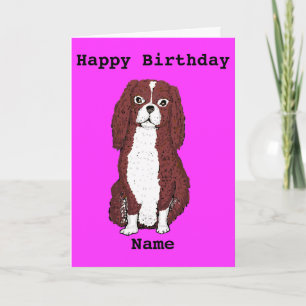 Cavalier King Charles Spaniel Naam Verjaardag toev Kaart