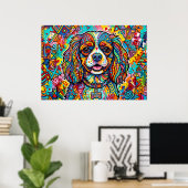 Cavalier King Charles Spaniel Neo-Pop Volkskunst P Poster (Thuiskantoor)