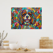 Cavalier King Charles Spaniel Neo-Pop Volkskunst P Poster (Keuken)