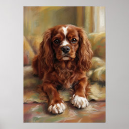 Cavalier King Charles Spaniel Olie Schilderstijl P Poster