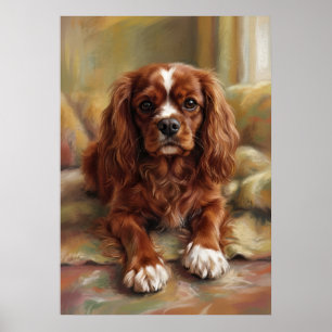 Cavalier King Charles Spaniel Olie Schilderstijl P Poster