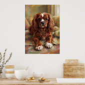Cavalier King Charles Spaniel Olie Schilderstijl P Poster (Keuken)
