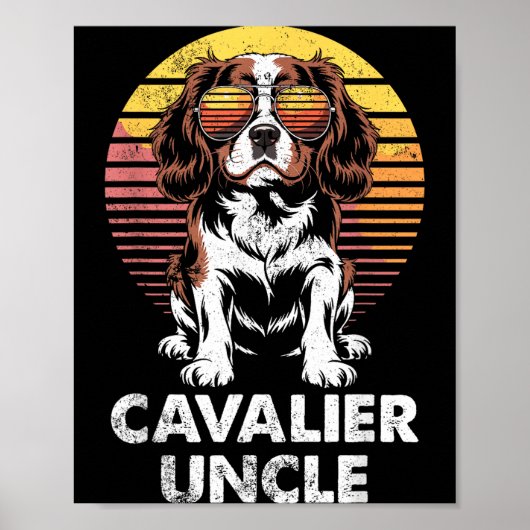 Cavalier King Charles Spaniel Oom Vintage Hondenbe Poster (Voorkant)