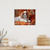 Cavalier King Charles Spaniel op de bank Poster (Keuken)