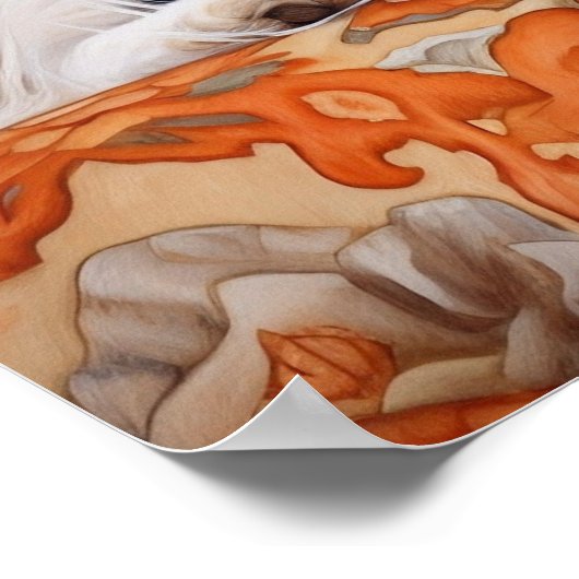 Cavalier King Charles Spaniel op de sofa Poster (Hoek)