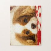 Cavalier King Charles Spaniel op Snowflake Blanket Legpuzzel (Verticaal)