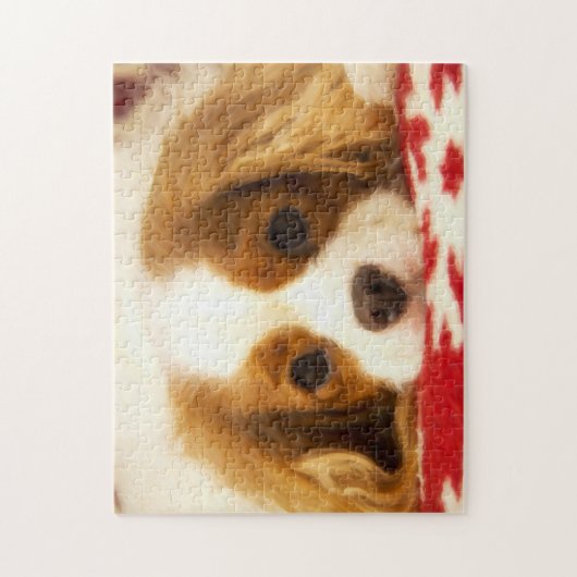 Cavalier King Charles Spaniel op Snowflake Blanket Legpuzzel (Verticaal)