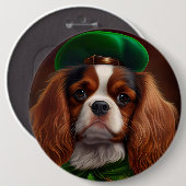 Cavalier King Charles Spaniel op St. Patrick's Dag Ronde Button 6,0 Cm (Voorkant /achterkant)