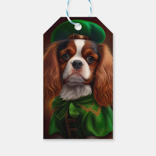 Cavalier King Charles Spaniel op St. Patrick's Day Cadeaulabel (Voorkant)