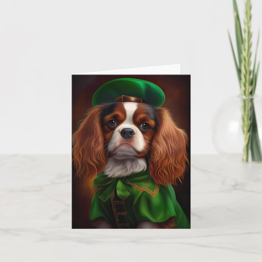 Cavalier King Charles Spaniel op St. Patrick's Day Kaart (Voorkant)