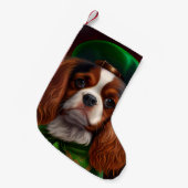 Cavalier King Charles Spaniel op St. Patrick's Day Kleine Kerstsok (Voorkant (Hangend))