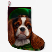 Cavalier King Charles Spaniel op St. Patrick's Day Kleine Kerstsok (Voorkant)