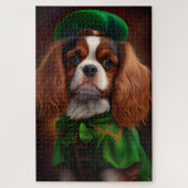 Cavalier King Charles Spaniel op St. Patrick's Day Legpuzzel (Verticaal)