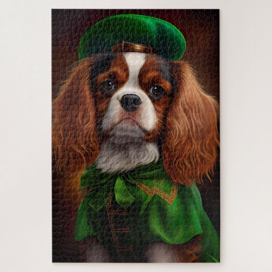 Cavalier King Charles Spaniel op St. Patrick's Day Legpuzzel (Verticaal)