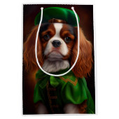 Cavalier King Charles Spaniel op St. Patrick's Day Medium Cadeauzakje (Voorkant)