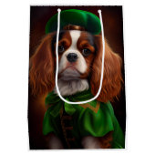 Cavalier King Charles Spaniel op St. Patrick's Day Medium Cadeauzakje (Achterkant)
