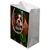 Cavalier King Charles Spaniel op St. Patrick's Day Medium Cadeauzakje (Achterkant Gekanteld)
