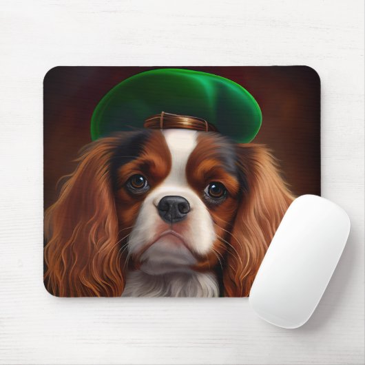 Cavalier King Charles Spaniel op St. Patrick's Day Muismat (Met muis)