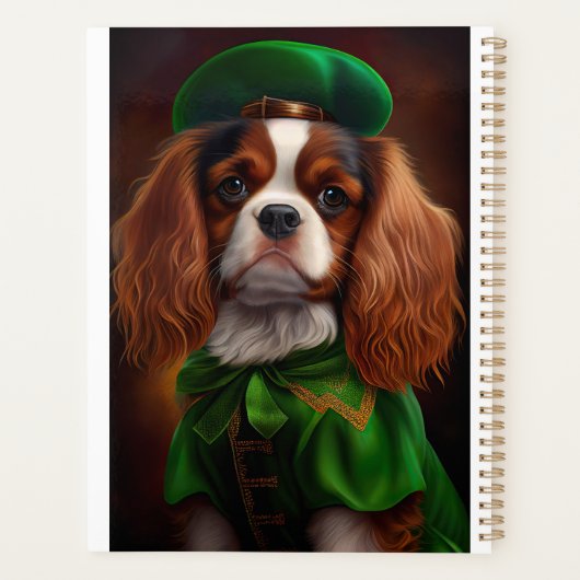 Cavalier King Charles Spaniel op St. Patrick's Day Planner (Achterkant)
