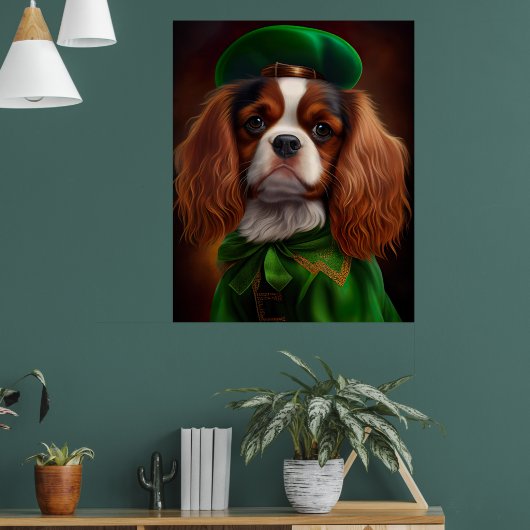 Cavalier King Charles Spaniel op St. Patrick's Day Poster (Woonkamer 1)