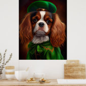 Cavalier King Charles Spaniel op St. Patrick's Day Poster (Keuken)