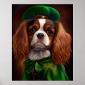 Cavalier King Charles Spaniel op St. Patrick's Day Poster (Voorkant)
