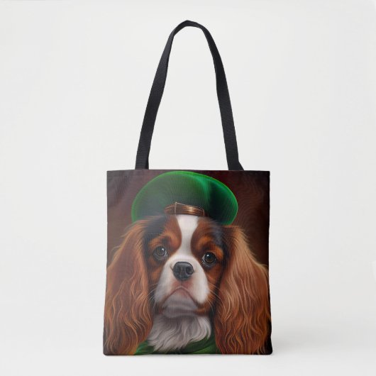 Cavalier King Charles Spaniel op St. Patrick's Day Tote Bag (Voorkant)
