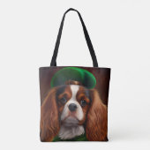 Cavalier King Charles Spaniel op St. Patrick's Day Tote Bag (Achterkant)