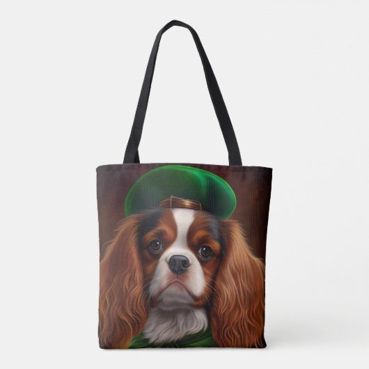 Cavalier King Charles Spaniel op St. Patrick's Day Tote Bag (Achterkant)