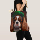 Cavalier King Charles Spaniel op St. Patrick's Day Tote Bag (Dichtbij)