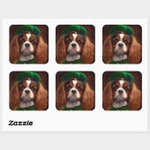 Cavalier King Charles Spaniel op St. Patrick's Day Vierkante Sticker (Vel)