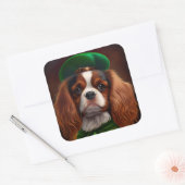 Cavalier King Charles Spaniel op St. Patrick's Day Vierkante Sticker (Envelop)