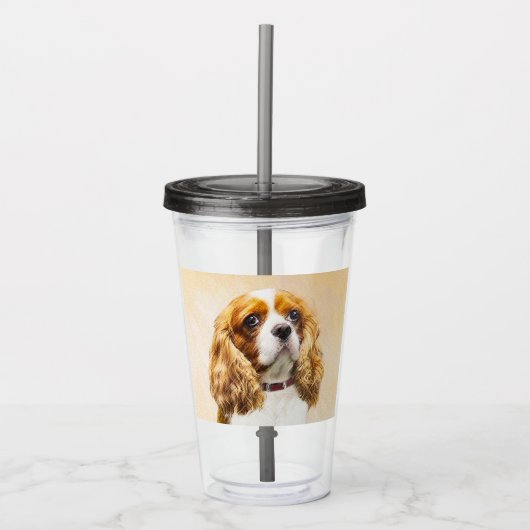 Cavalier King Charles Spaniel Original Painting Acryl Drinkbeker (Voorkant)