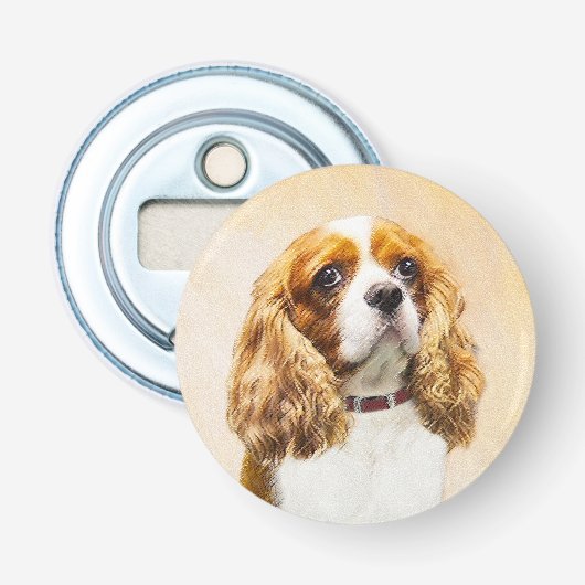 Cavalier King Charles Spaniel Original Painting Button Flesopener (Voorkant)