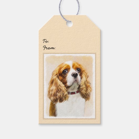 Cavalier King Charles Spaniel Original Painting Cadeaulabel (Voorkant)
