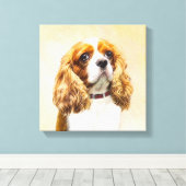 Cavalier King Charles Spaniel Original Painting Canvas Afdruk (Insitu (Houten vloer))