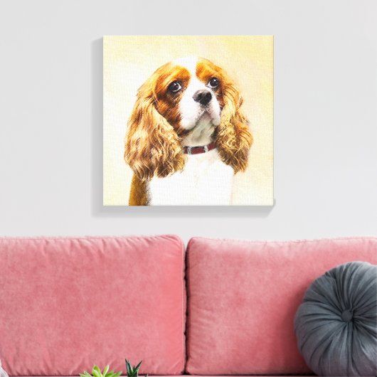 Cavalier King Charles Spaniel Original Painting Canvas Afdruk (Insitu (Woonkamer))